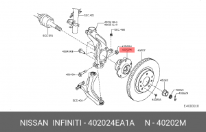 Подшипник ступицы колеса со ступицей (комплект) 402024EA1A NISSAN
