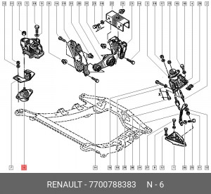 Подушка двигателя 7700788383 RENAULT