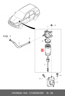 Фильтр топливный 31300-3E200 HYUNDAI KIA