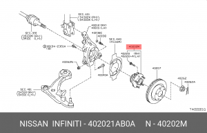 Ступица колеса 40202-1AB0A NISSAN