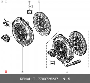 Подшипник выжимной сцепления 7700725237 RENAULT
