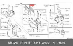 Фильтр воздушный 165461W900 NISSAN
