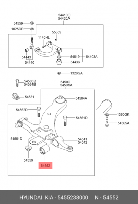 Сайлентблок 5455238000 HYUNDAI KIA