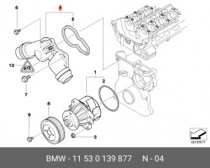 Термостат системы охлаждения 11 53 0 139 877 BMW