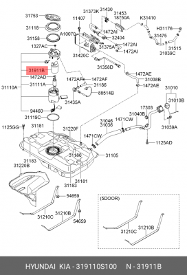 Фильтр топливный 319110S100 HYUNDAI KIA