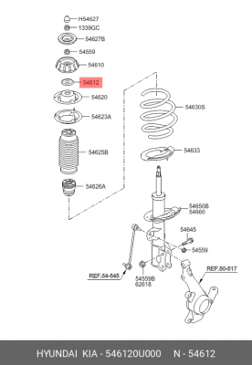 Подшипник опоры амортизатора подвески 54612-0U000 HYUNDAI KIA