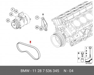 Ремень приводной 11 28 7 536 345 BMW