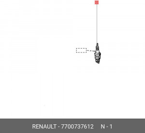 Свеча зажигания 7700737612 RENAULT