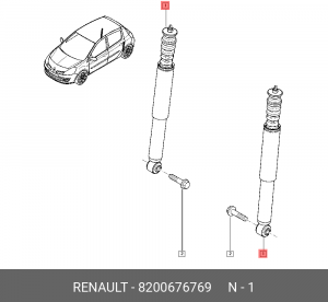 Амортизатор подвески 8200676769 RENAULT