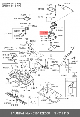 Фильтр топливный 319112E000 HYUNDAI KIA