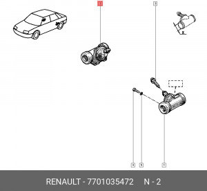 Цилиндр тормозной рабочий 7701035472 RENAULT