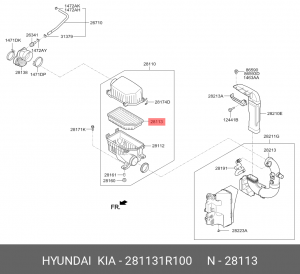 Фильтр воздушный 28113-1R100 HYUNDAI KIA