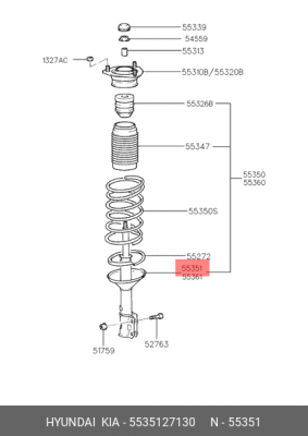 Амортизатор подвески 5535127130 HYUNDAI KIA