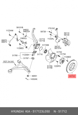 Диск тормозной 517123L050 HYUNDAI KIA