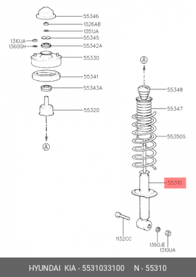 Амортизатор подвески 5531033100 HYUNDAI KIA
