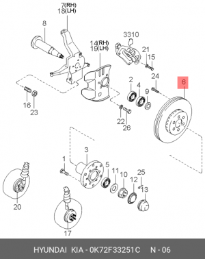 Диск тормозной 0K72F33251C HYUNDAI KIA