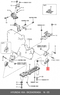Деталь 0K20439040A HYUNDAI KIA