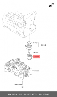 Фильтр масляный двигателя 2630035505 HYUNDAI KIA