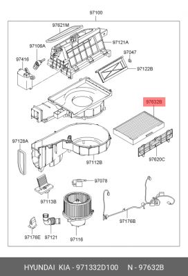 Фильтр салона 97133-2D100 HYUNDAI KIA