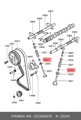 Колпачок маслосъемный 2222435010 HYUNDAI KIA