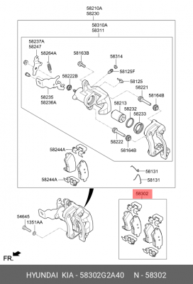 Колодки тормозные дисковые 58302G2A40 HYUNDAI KIA