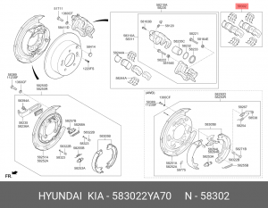 Колодки тормозные дисковые 58302-2YA70 HYUNDAI KIA