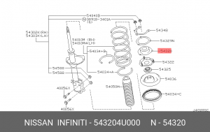Опора амортизатора подвески 543204U000 NISSAN