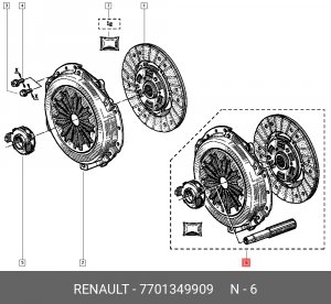 Сцепление (комплект) 7701349909 RENAULT