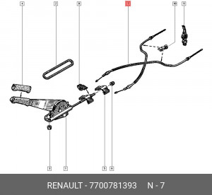 Трос ручного тормоза 7700781393 RENAULT