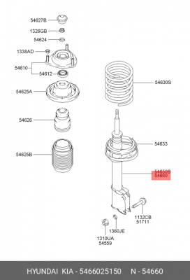Амортизатор подвески 54660-25150 HYUNDAI KIA