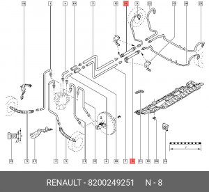 Шланг тормозной 8200249251 RENAULT