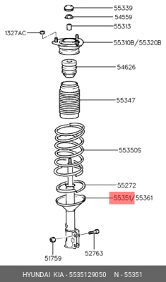 Амортизатор подвески 5535129050 HYUNDAI KIA