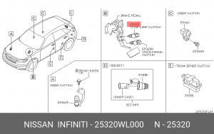 Выключатель стоп - сигнала 25320-WL000 NISSAN