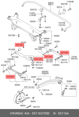 Сайлентблок 55116-37000 HYUNDAI KIA