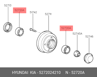 Подшипник ступицы колеса 5272024210 HYUNDAI KIA