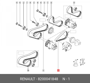 Ремень приводной 8200041848 RENAULT