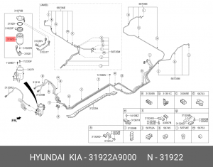 Фильтр топливный 31922A9000 HYUNDAI KIA