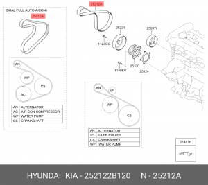 Ремень приводной 25212-2B120 HYUNDAI KIA