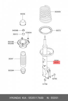 Амортизатор подвески 55351-17600 HYUNDAI KIA