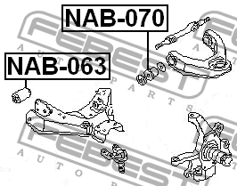 Сайлентблок рычага подвески NAB-070 FEBEST