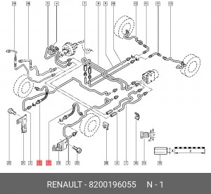 Шланг тормозной 8200196055 RENAULT