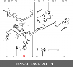 Шланг тормозной 8200404264 RENAULT