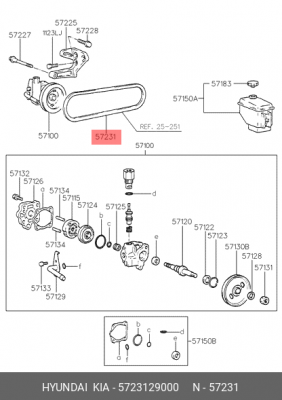 Ремень приводной 57231-29000 HYUNDAI KIA