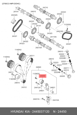 Ролик ремня ГРМ 2445037120 HYUNDAI KIA