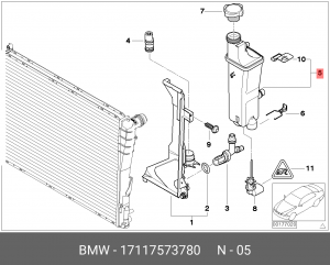 Бачок расширительный системы охлаждения 17 11 7 573 780 BMW