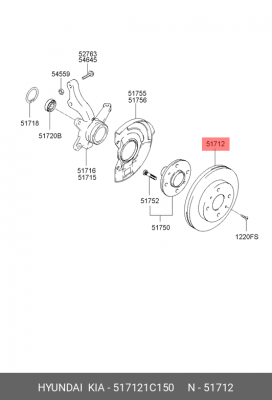 Диск тормозной 517121C150 HYUNDAI KIA