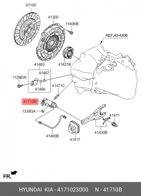 Цилиндр сцепления рабочий 4171023000 HYUNDAI KIA