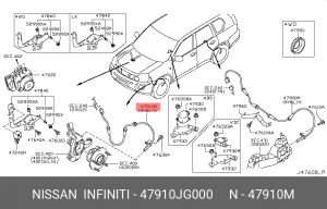 Датчик ABS 47910-JG000 NISSAN