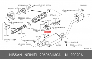Болт крепления 20606-8H30A NISSAN