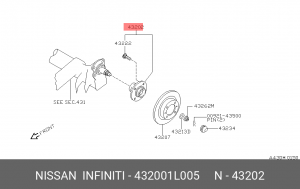 Ступица колеса 43200-1L005 NISSAN